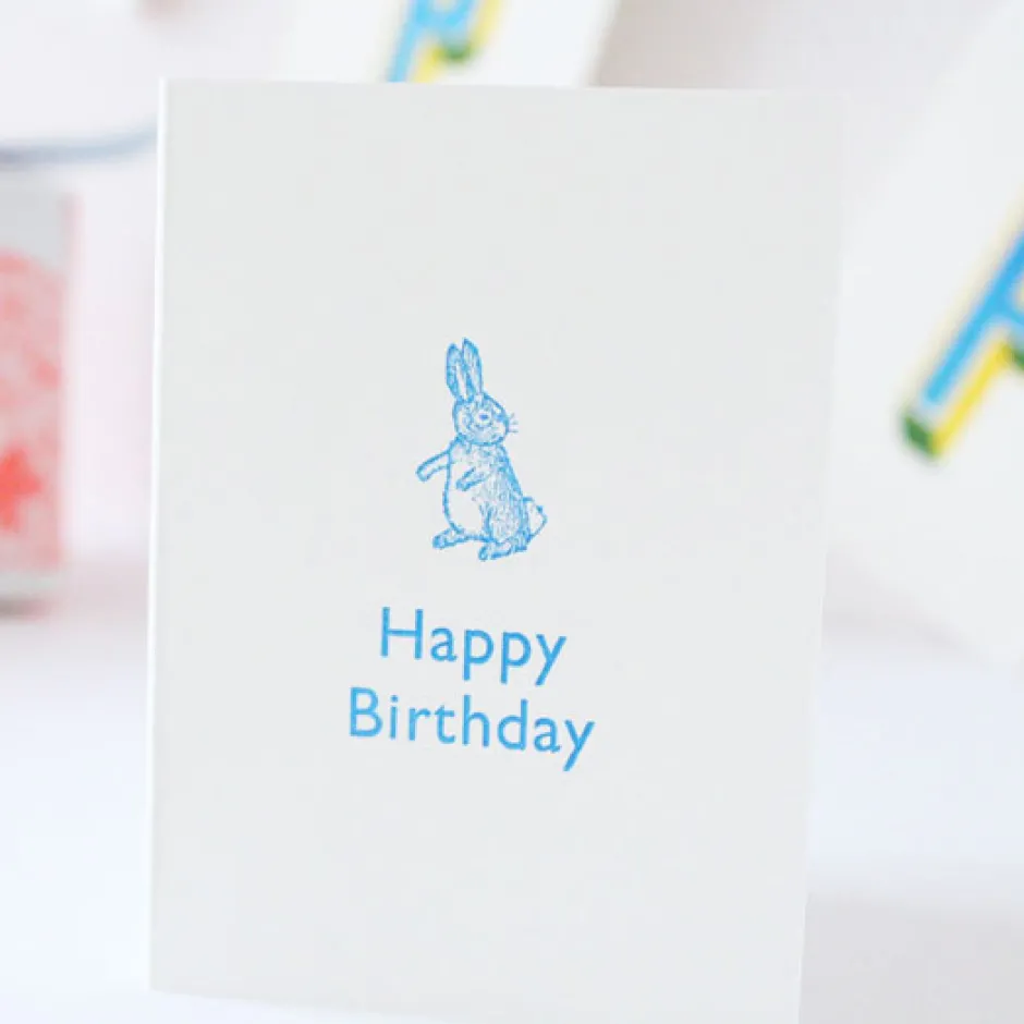Cottontails Baby Cards|Bunny Cards & Stationery*Cottontails Happy Birthday - Blue