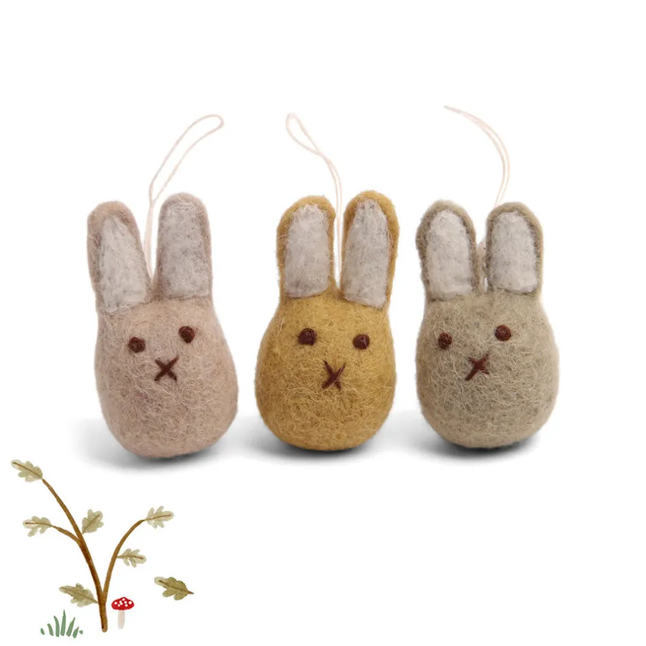 Cottontails Baby Felt Bunnies|Handmade Felt*En Gry & Sif - handmade trio of bunnies
