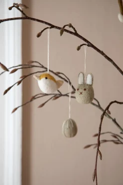 Cottontails Baby Handmade Felt*En Gry & Sif - three handmade felt embroidered eggs