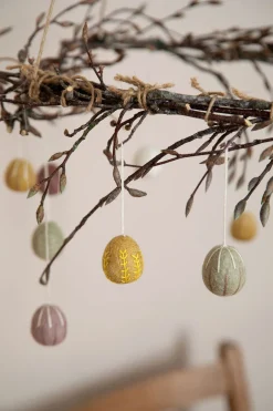 Cottontails Baby Handmade Felt*En Gry & Sif - three handmade felt embroidered eggs