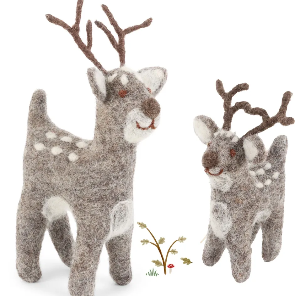 Cottontails Baby Handmade Felt*En Gry & Sif cute grey deer - small