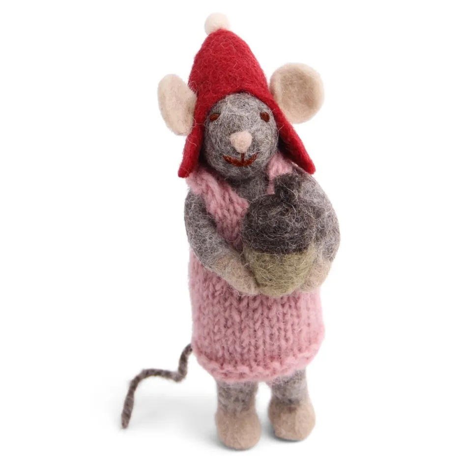 Cottontails Baby Handmade Felt*En Gry & Sif felt mouse with acorn