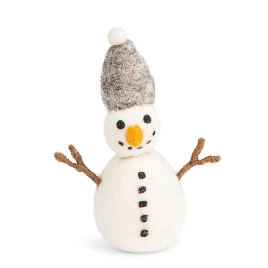 Cottontails Baby Handmade Felt*En Gry & Sif felt snowman - grey hat