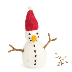 Cottontails Baby Handmade Felt*En Gry & Sif felt snowman - red hat