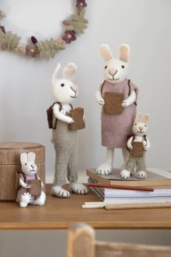 Cottontails Baby Felt Bunnies|Soft Toy Bunnies*En Gry & Sif little white hare - school boy