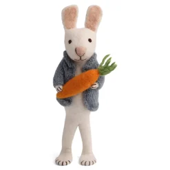 Cottontails Baby Felt Bunnies|Soft Toy Bunnies*En Gry & Sif little white hare - cardigan & carrot