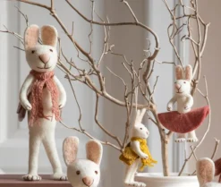 Cottontails Baby Felt Bunnies|Soft Toy Bunnies*En Gry & Sif little white hare - scarf & bag