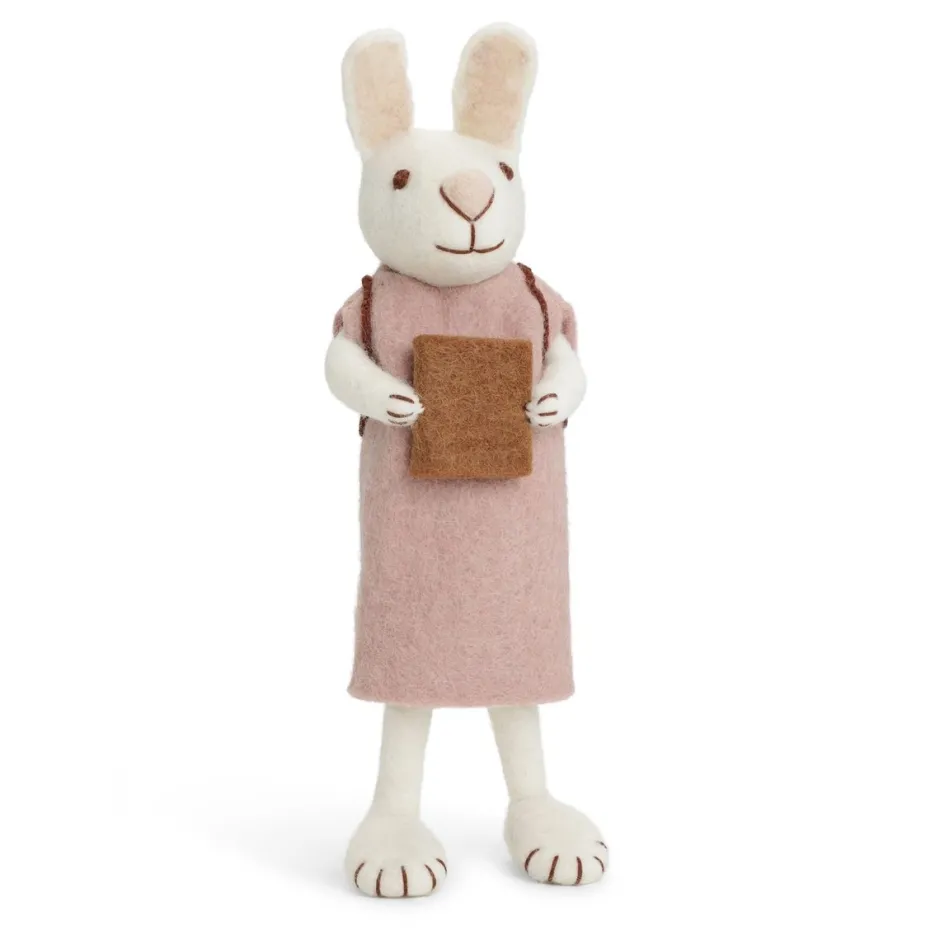 Cottontails Baby Felt Bunnies|Soft Toy Bunnies*En Gry & Sif little white hare - school girl