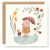 Cottontails Baby Cards*Greeting Card - Little Pig in the Rain