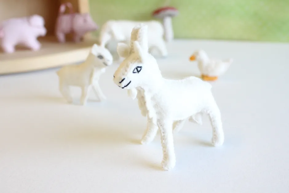 Cottontails Baby Handmade Felt*Handmade little felt goat