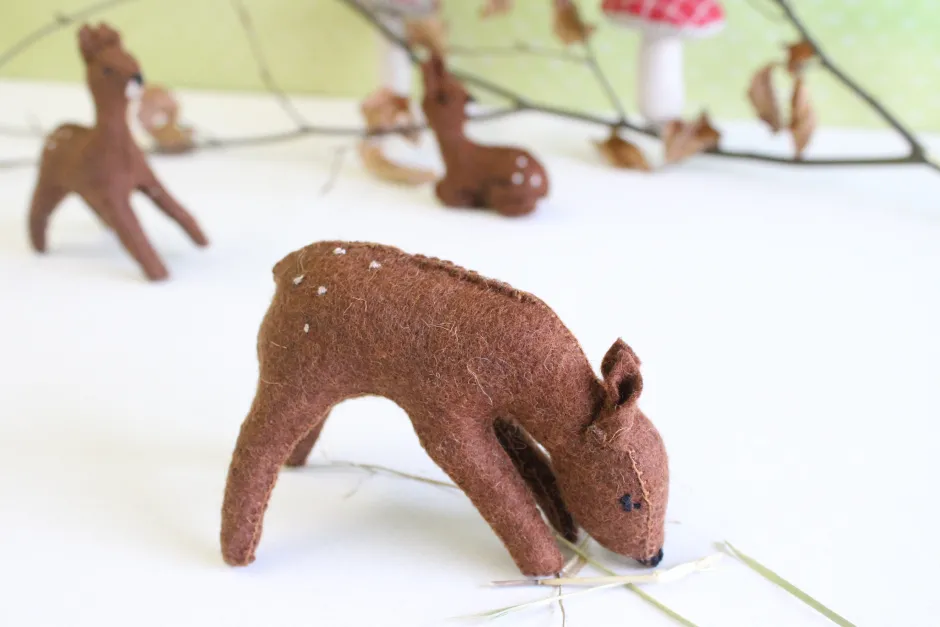 Cottontails Baby Handmade Felt*Handmade little felt grazing doe