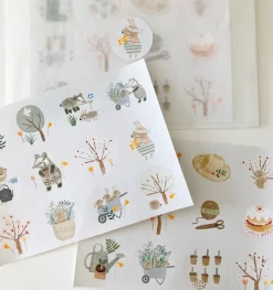 Cottontails Baby Stickers & Stationery|Craft & Stickers*Handmade Paper Stickers - Spring