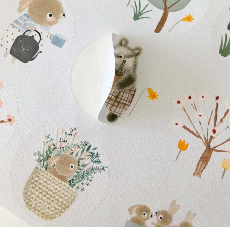 Cottontails Baby Stickers & Stationery|Craft & Stickers*Handmade Paper Stickers - Spring