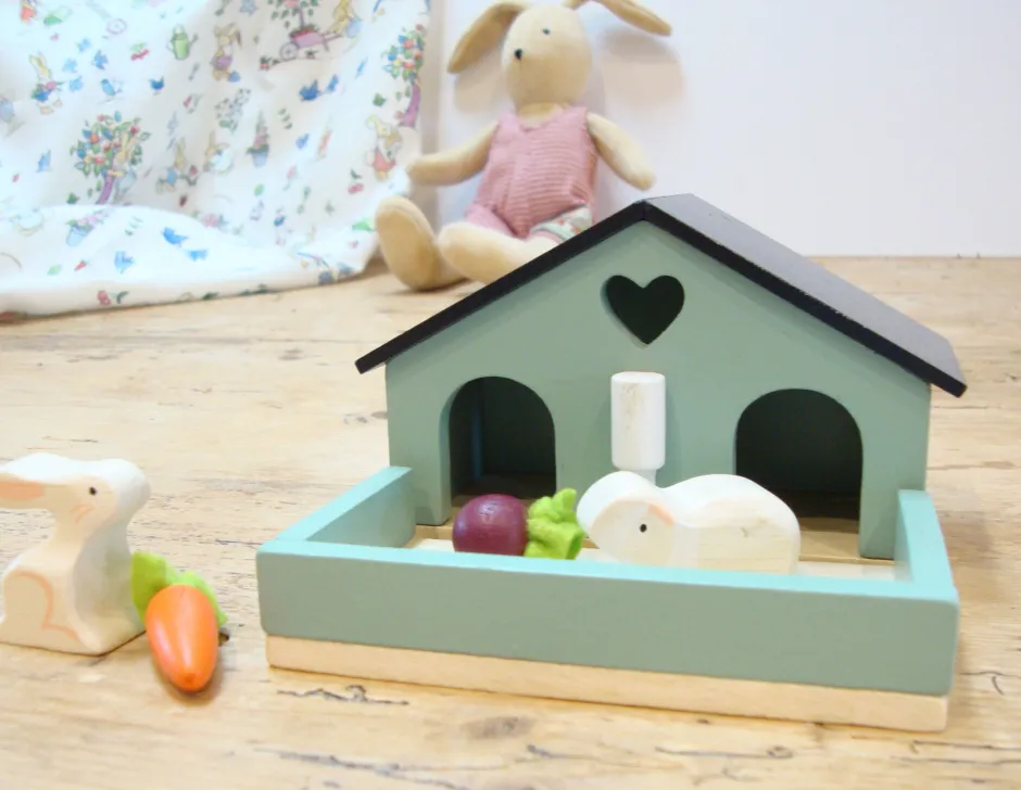 Cottontails Baby Wooden Toys|Wooden Bunnies*Little Wooden Bunny House