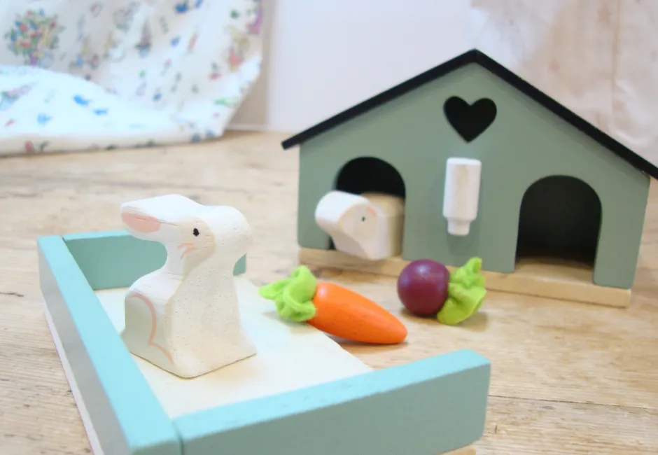 Cottontails Baby Wooden Toys|Wooden Bunnies*Little Wooden Bunny House