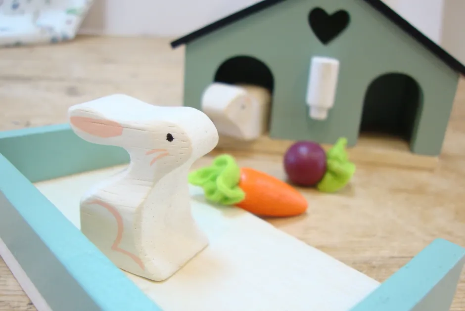 Cottontails Baby Wooden Toys|Wooden Bunnies*Little Wooden Bunny House