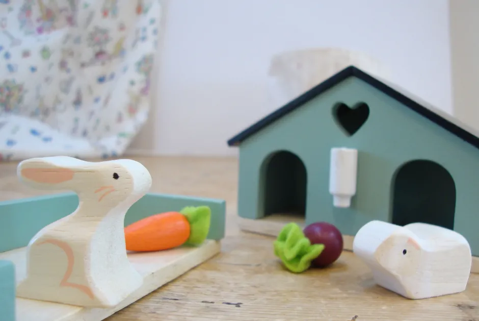 Cottontails Baby Wooden Toys|Wooden Bunnies*Little Wooden Bunny House
