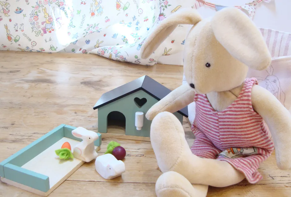 Cottontails Baby Wooden Toys|Wooden Bunnies*Little Wooden Bunny House