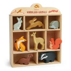 Cottontails Baby Wooden Toys*Little wooden woodland animal collection - 8 animals and shelf