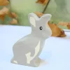 Cottontails Baby Wooden Bunnies|Wooden Toys*Little wooden woodland animal - grey rabbit