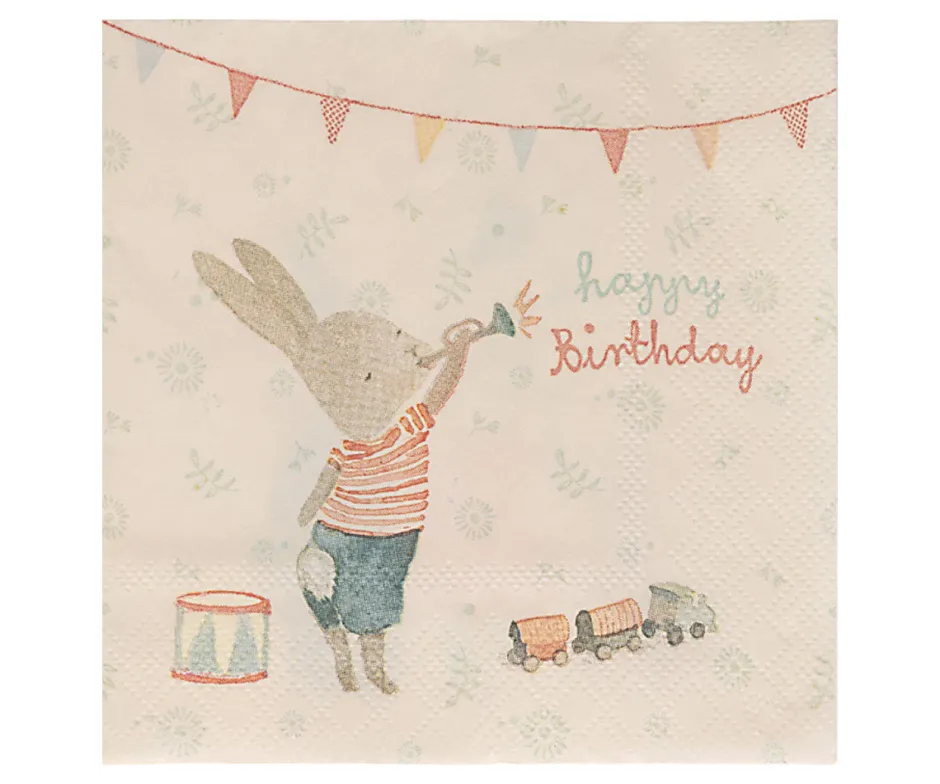 Cottontails Baby Little Kitchen*Maileg Paper Napkins - Happy Birthday Bunny