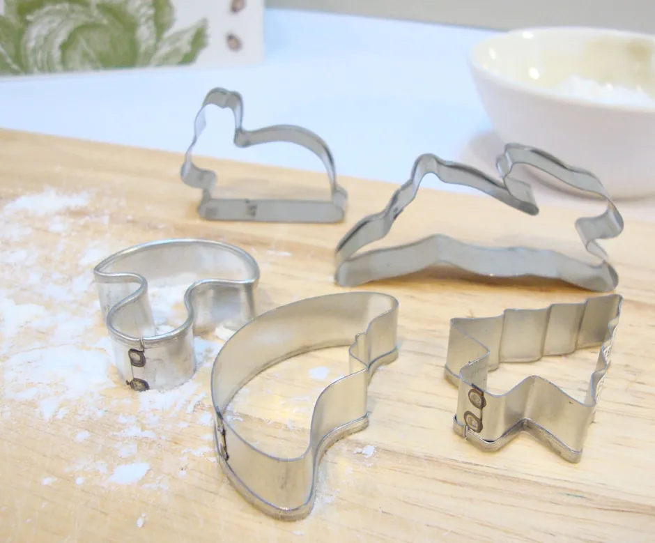 Cottontails Baby Little Kitchen|Bunny Baking*Mini biscuit cutters - bunnies / toadstool / tree / moon