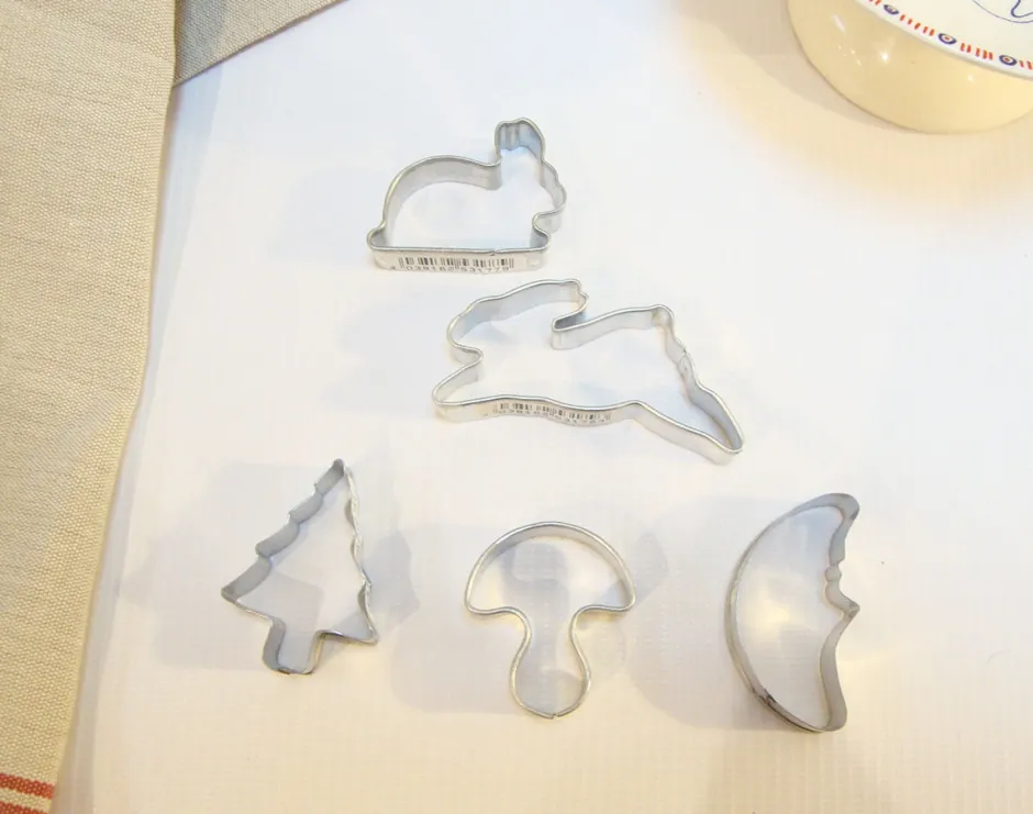 Cottontails Baby Little Kitchen|Bunny Baking*Mini biscuit cutters - bunnies / toadstool / tree / moon