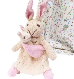 Cottontails Baby Soft Toy Bunnies*Mother Rabbit and Baby - hand knitted organic cotton