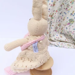 Cottontails Baby Soft Toy Bunnies*Mother Rabbit and Baby - hand knitted organic cotton