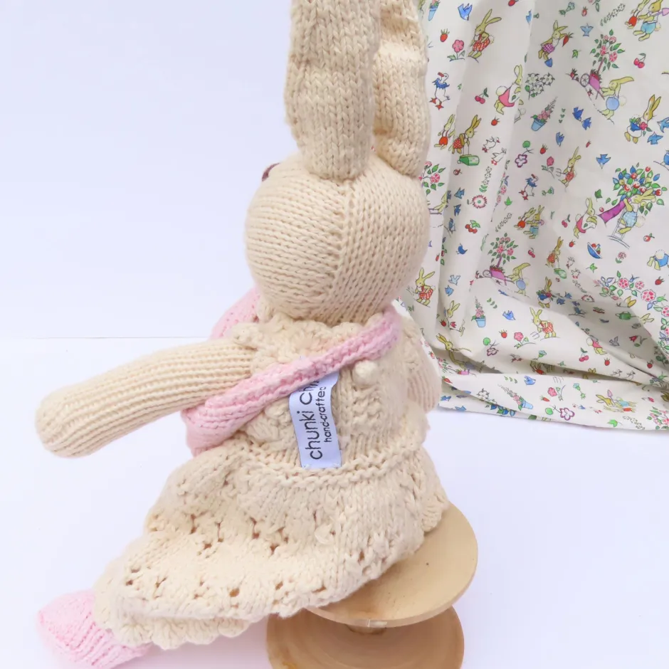 Cottontails Baby Soft Toy Bunnies*Mother Rabbit and Baby - hand knitted organic cotton