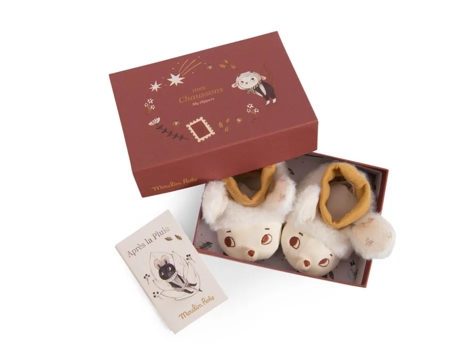 Cottontails Baby Clothing & Nursery*Moulin Roty Apres la Pluie baby slippers - sheep