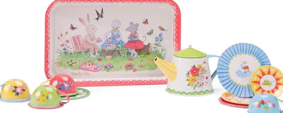 Cottontails Baby Little Kitchen*Moulin Roty Grand Family metal tea set