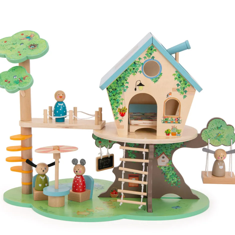 Cottontails Baby Wooden Toys*Moulin Roty Grand Family Wooden Treehouse