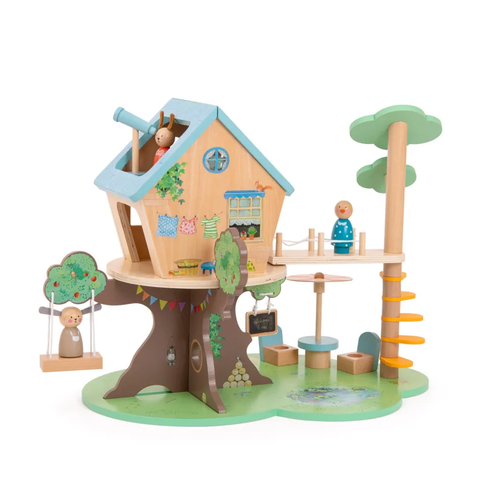 Cottontails Baby Wooden Toys*Moulin Roty Grand Family Wooden Treehouse