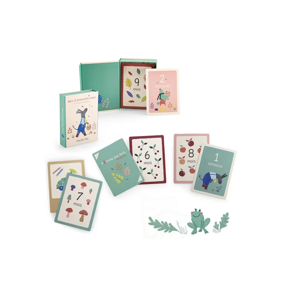 Cottontails Baby Musical & Activity|Musical & Activity*Moulin Roty Pomme des Bois 'My First 12 Months' card set