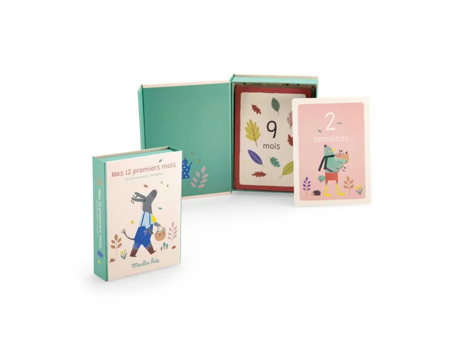 Cottontails Baby Musical & Activity|Musical & Activity*Moulin Roty Pomme des Bois 'My First 12 Months' card set