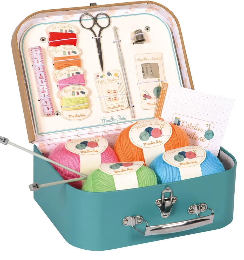 Cottontails Baby Craft & Stickers*Moulin Roty sewing & knitting suitcase