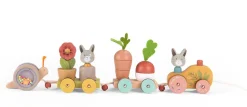 Cottontails Baby Wooden Bunnies|Wooden Toys*Moulin Roty Three Rabbits Pull-along Wooden Train