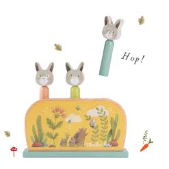 Cottontails Baby Wooden Bunnies|Wooden Toys*Moulin Roty Three Rabbits Wooden Pop-up Toy