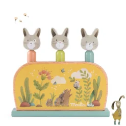 Cottontails Baby Wooden Bunnies|Wooden Toys*Moulin Roty Three Rabbits Wooden Pop-up Toy