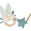 Cottontails Baby Bunnies For Babies|Comforters & Rattles*Moulin Roty wooden ring rattle - blue & cream rabbit