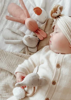 Cottontails Baby Comforters & Rattles*Mr Pickles Cotton Linen Elephant Rattle