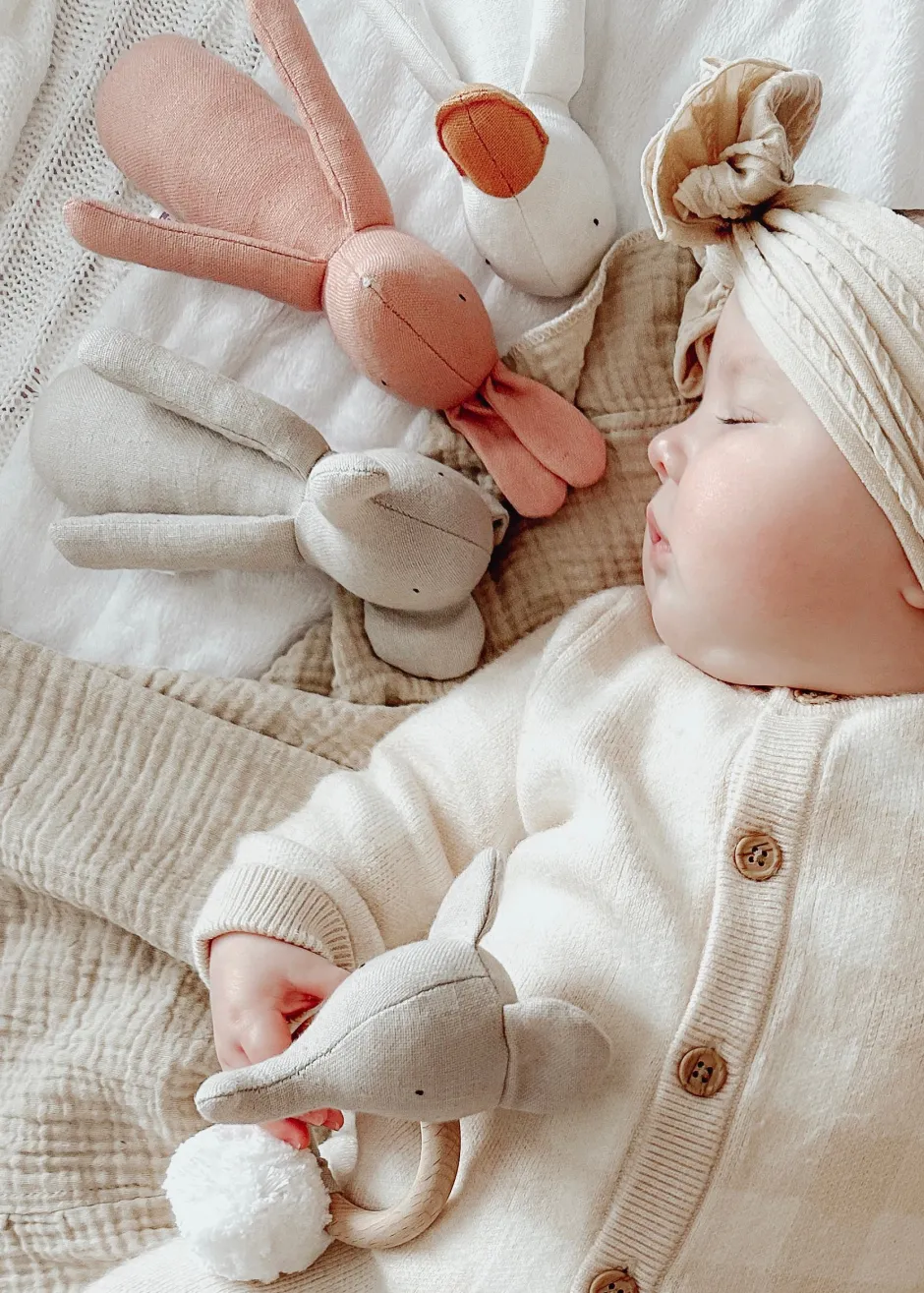Cottontails Baby Comforters & Rattles*Mr Pickles Cotton Linen Elephant Rattle