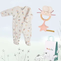 Cottontails Baby Handpicked Gift Sets|Clothing & Nursery*New Baby Gift Set - pretty sleep suit & mouse rattle