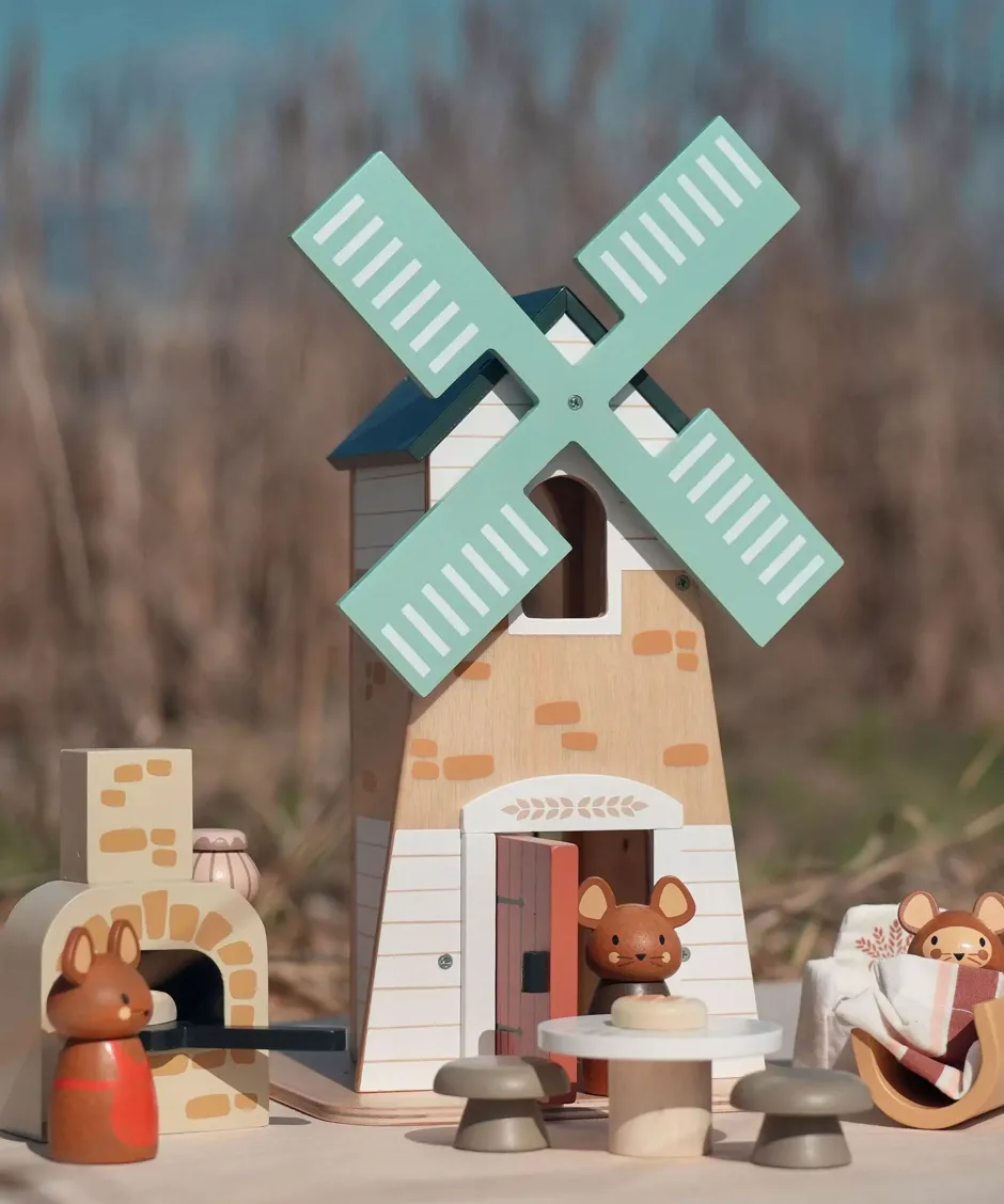 Cottontails Baby Wooden Toys*Penny Windmill & Field Mice - Wooden Countryside Play Set