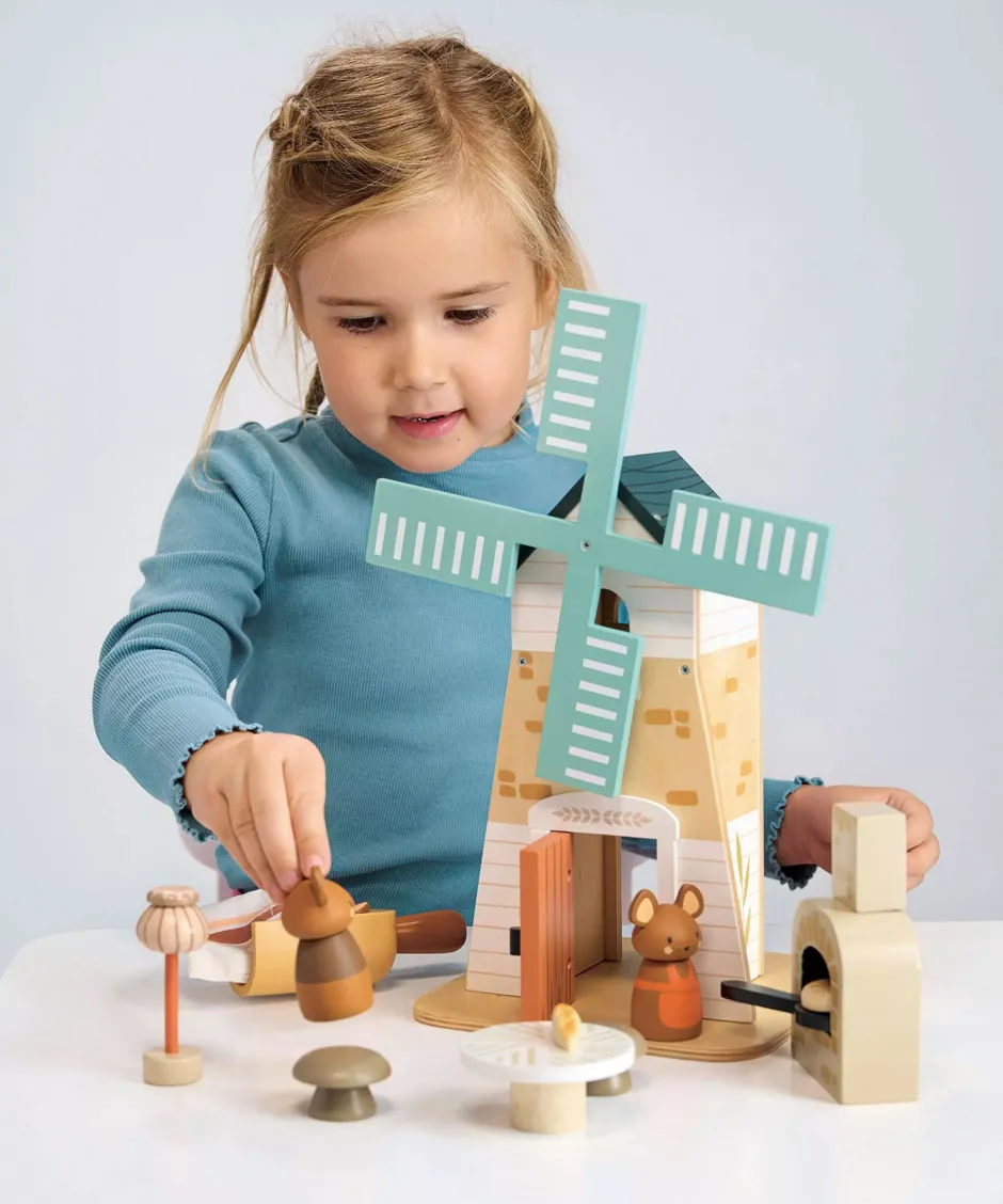Cottontails Baby Wooden Toys*Penny Windmill & Field Mice - Wooden Countryside Play Set