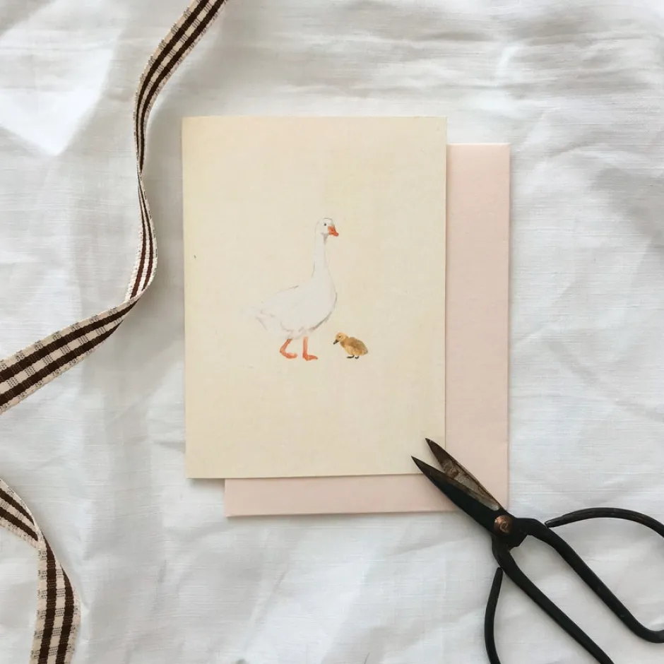 Cottontails Baby Cards*Petite goose & gosling card