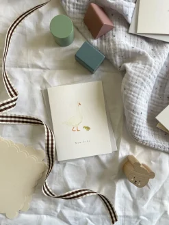 Cottontails Baby Cards*Petite goose & gosling card 'New Baby'