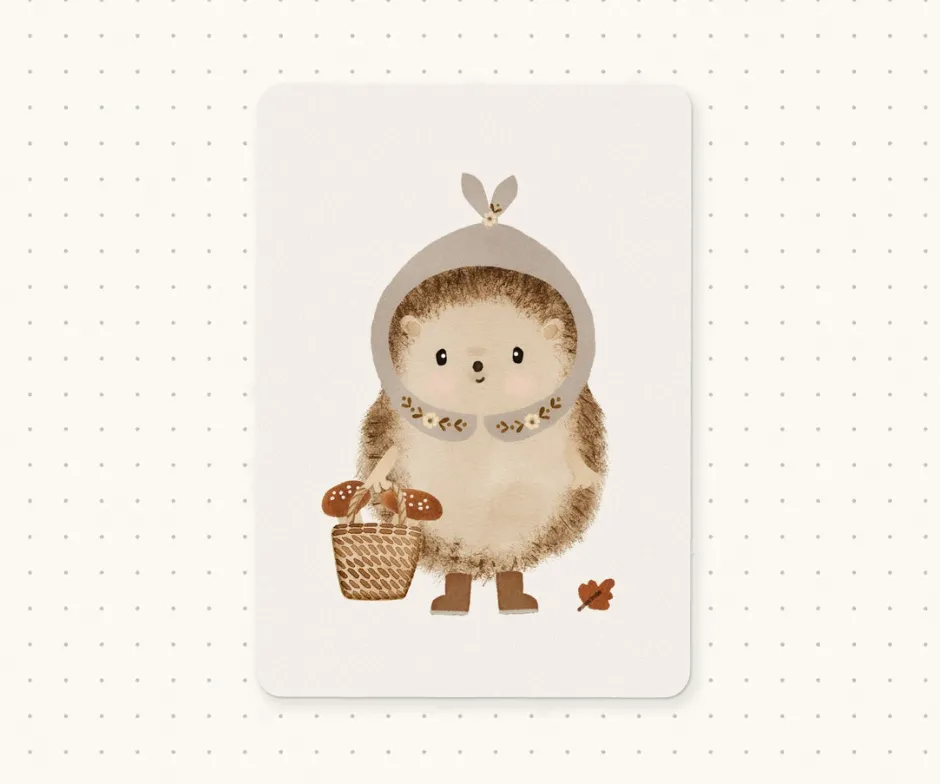 Cottontails Baby Cards*Postcard & Envelope - Foraging Hedgehog
