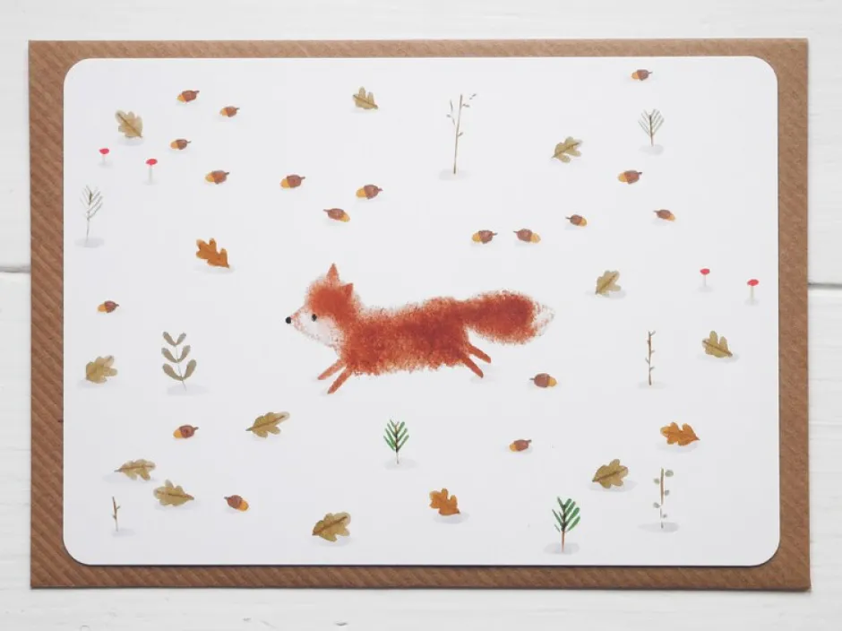 Cottontails Baby Cards*Postcard & Envelope - Jumping Fox